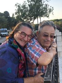 2019: Marguerite und ich auf dem Berg über dem Bahai Zentrum Haifa