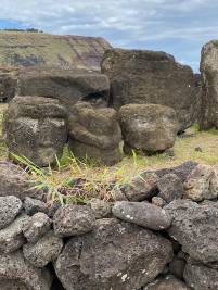 Die &auml;ltesten Moai: sogar ein Schildkr&ouml;tengesicht